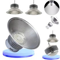 Kit 2 Luminária Led Highbay Smd Ufo 100W Galpão Industrial Frio 6500k Bivolt 110v-220v