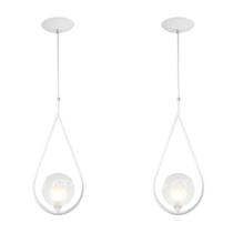 Kit 2 Luminária Pendente Aro Gota Harmony Branco