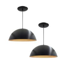 Kit 2 Luminária Pendente Meia Lua 34cm Com Interior Cobre Com Fiação 110/220v Kit 2 Luminária Pendente Meia Lua 34cm Com Interior Cobre Com Fiação 110/220v