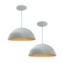 Kit 2 Luminária Pendente Meia Lua 40cm Interior Cobre Fiação 110/220v Kit 2 Luminária Pendente Meia Lua 40cm Interior Cobre Fiação 110/220v