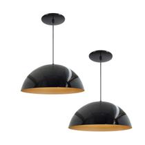 Kit 2 Luminária Pendente Meia Lua 50cm Interior Cobre Com Fiação 110/220v Kit 2 Luminária Pendente Meia Lua 50cm Interior Cobre Com Fiação 110/220v