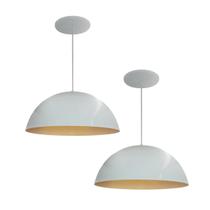 Kit 2 Luminária Pendente Meia Lua 50cm Interior Cobre Com Fiação 110/220v