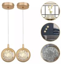 kit 2 Luminária Pendente Refletor Led Bola bolhas Saturno Cristal Redondo Brilho kit 2 Luminária Pendente Refletor Led Bola bolhas Saturno Cristal Redondo Brilho