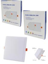 Kit 2 Luminária Plafon Led Borda Infinita 20W Embutir Quadra Bivolt Neutro 4000k 12cmx12cm Ilumimax