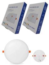 Kit 2 Luminária Plafon Led Borda Infinita 25W Embutir Redondo Bivolt Frio 6500k 17cmx17cm Ilumimax