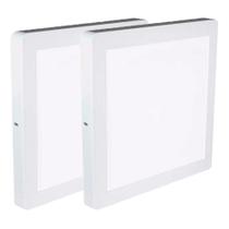 Kit 2 Luminária Plafon Led Quadrado Sobrepor 24W 3000K Noll