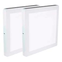 Kit 2 Luminária Plafon Led Quadrado Sobrepor 24W 6500K Noll
