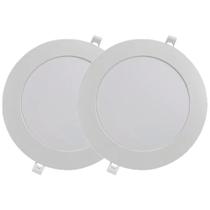Kit 2 Luminária Plafon LED Redondo Embutir 18W 3000K (520,0041) - Noll LED
