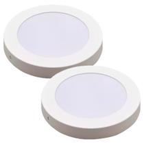 Kit 2 Luminária Plafon Led Redondo Sobrepor 18W 4000K - Noll