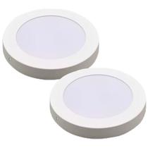 Kit 2 Luminária Plafon Led Redondo Sobrepor 18W 6500K - Noll