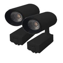 Kit 2 Luminária Preto Trilho Spot Led 10W 3500K Branco Quente Kit 2 Luminária Preto Trilho Spot Led 10W 3500K Branco Quente