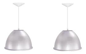 Kit 2 Luminária Prismática Pendente 12 Polegadas Reforçada Kit 2 Luminária Prismática Pendente 12 Polegadas Reforçada