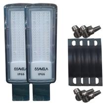Kit 2 luminaria publica smd 100w 6500k ip6631