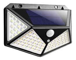 Kit 2 Luminária Solar 100 Leds Sensor Presença Sem Fio - Durawell