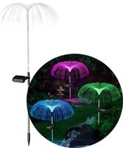 Kit 2 Luminária Solar Decorativa Colorido Luzes LED Jardim