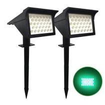 Kit 2 Luminária Solar Jardim Decoração Espeto 30w LED Verde