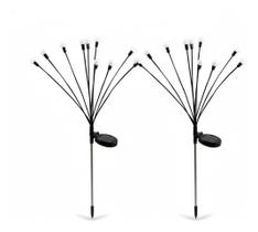 Kit 2 Luminária Solar Jardim Espeto 8 Leds Forte Bomvink Bivolt Kit 2 Luminária Solar Jardim Espeto 8 Leds Forte Bomvink Bivolt
