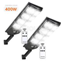 Kit 2 Luminária Solar Refletor 400w Poste Controle Ip65