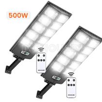 Kit 2 Luminária Solar Refletor 500w Poste Controle Ip65 Kit 2 Luminária Solar Refletor 500w Poste Controle Ip65