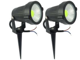 Kit 2 Luminária Spot Luz Led De Alto Brilho 7w Com Espeto Para Jardim 110v 220v