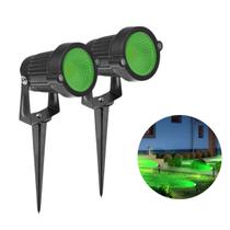Kit 2 Luminária Spot Super Led Grama Jardim Iluminação Verde