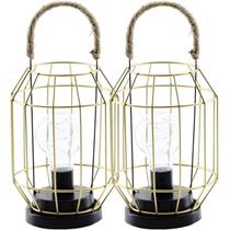 Kit 2 Luminária Vintage Dourada Decoração Industrial De 27cm Kit 2 Luminária Vintage Dourada Decoração Industrial De 27cm