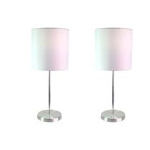 Kit 2 Luminárias Abajur Cromado Cúpula Branca ou Creme Eco Plus Quarto Cabeceira Life Kit 2 Luminárias Abajur Cromado Cúpula Branca ou Creme Eco Plus Quarto Cabeceira Life