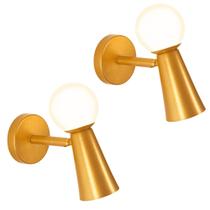 Kit 2 Luminárias Arandela Parede Globo Articulada Dourado Kit 2 Luminárias Arandela Parede Globo Articulada Dourado