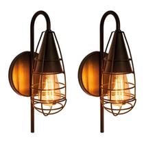 Kit 2 Luminárias Arandela Parede Vintage Retrô Aramada 5509 Kit 2 Luminárias Arandela Parede Vintage Retrô Aramada 5509