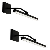 Kit 2 Luminárias Arandela Quadro LED 3000K Preto 220V