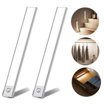 Kit 2 Luminárias C/ Sensor Recarregável Para Guarda Roupas Armário Cozinha 3 Tons