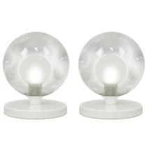 Kit 2 Luminárias de mesa Globo Harmony Branco Base Redonda Kit 2 Luminárias de mesa Globo Harmony Branco Base Redonda