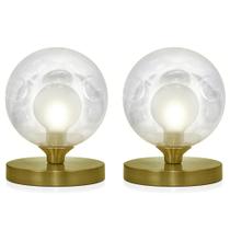 Kit 2 Luminárias de mesa Globo Harmony Dourado Base Redonda Kit 2 Luminárias de mesa Globo Harmony Dourado Base Redonda