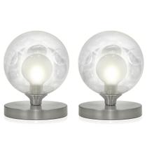 Kit 2 Luminárias de mesa Globo Harmony Escovado Base Redonda Kit 2 Luminárias de mesa Globo Harmony Escovado Base Redonda