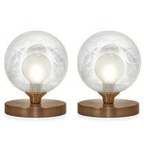 Kit 2 Luminárias de mesa Globo Harmony NewCobre Base Redonda