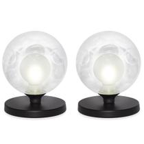 Kit 2 Luminárias de mesa Globo Harmony Preto Base Redonda