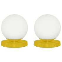 Kit 2 Luminárias de mesa Globo Orby Amarelo Base Redonda