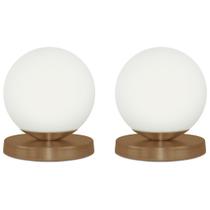 Kit 2 Luminárias de mesa Globo Orby Cobre Base Redonda