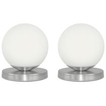 Kit 2 Luminárias de mesa Globo Orby Escovado Base Redonda