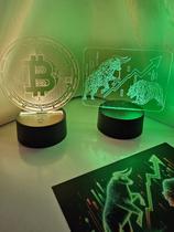 Kit 2 Luminárias Decoração Forex Traders Touro Urso Bitcoin