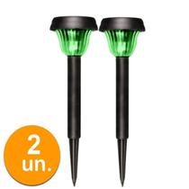 Kit 2 Luminárias Ecoforce Balizador Solar à Prova D'água 18591 Jardim Led Verde