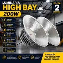 Kit 2 Luminarias High Bay Led 200w Iluminação Galpões Kit 2 Luminarias High Bay Led 200w Iluminação Galpões