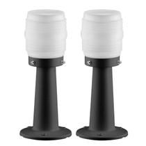 Kit 2 Luminárias Jardim Preto Globo Timoneiro Leitoso Dital