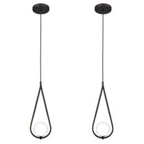 Kit 2 Luminárias Lustre Teto Pendente Gota Globo Sala Preto Kit 2 Luminárias Lustre Teto Pendente Gota Globo Sala Preto