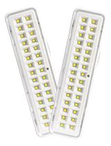 Kit 2 Luminárias Luz De Emergência 30 Leds 2w Bivolt Elgin Cor Branco 100v/240v Kit 2 Luminárias Luz De Emergência 30 Leds 2w Bivolt Elgin Cor Branco 100v/240v