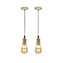 Kit 2 Luminárias Pendente Bocal E27 Lâmpada Led Vintage Pêra