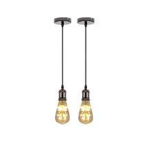 Kit 2 Luminárias Pendente Com Lâmpadas Led Vintage Pêra
