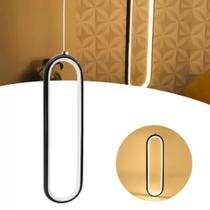 Kit 2 Luminárias Pendente De Led Moderno Formato De Anel Oval Branco Quente 8018