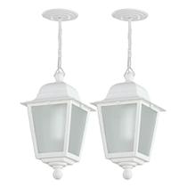 Kit 2 Luminárias Pendentes com Lente Fosca Branco para Hall de Entrada Termoplástico E27 Dital Kit 2 Luminárias Pendentes com Lente Fosca Branco para Hall de Entrada Termoplástico E27 Dital