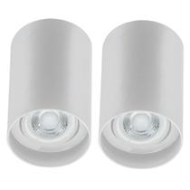 Kit 2 Luminárias Sobrepor Spot Redondo Branco Termoplástico Alto Lâmpada Mr16 Zoom Dital Kit 2 Luminárias Sobrepor Spot Redondo Branco Termoplástico Alto Lâmpada Mr16 Zoom Dital